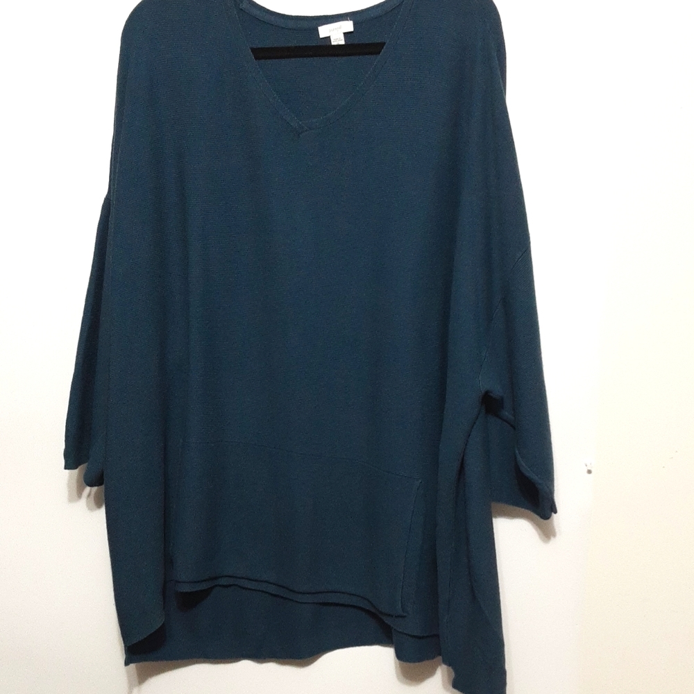 Purejill Wool Blend Boho Women's 2X‎ Drop Shoulder Kangaroo Pouch Tunic